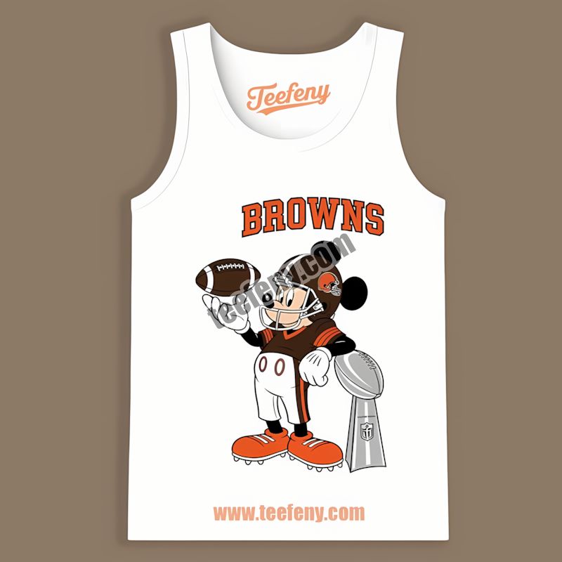 Cleveland Browns Mickey Super Bowl Football Color Tanktop Cleveland Browns Mickey Super Bowl Football Color Tanktop