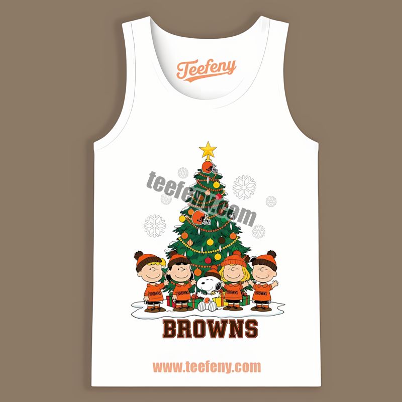 Cleveland Browns Peanuts Christmas Holiday Graphic Tanktop Cleveland Browns Peanuts Christmas Holiday Graphic Tanktop