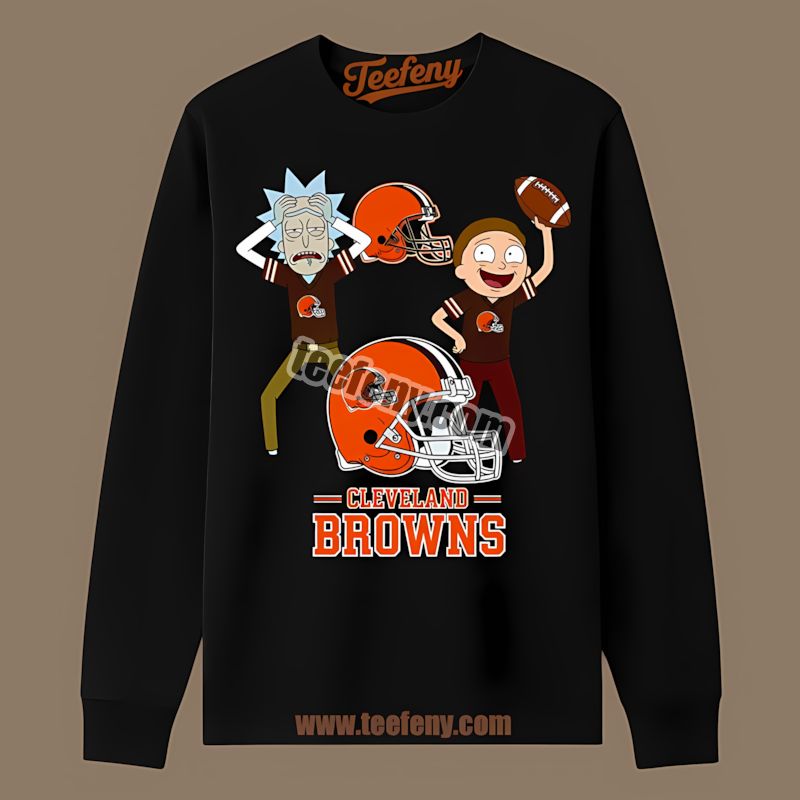 Cleveland Browns Rick And Morty Cartoon Vs Long Sleeve Cleveland Browns Rick And Morty Cartoon Vs Long Sleeve