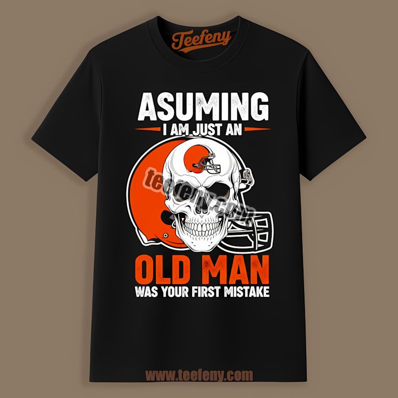 Cleveland Browns Skull Just An Old Man Vintage Shirt