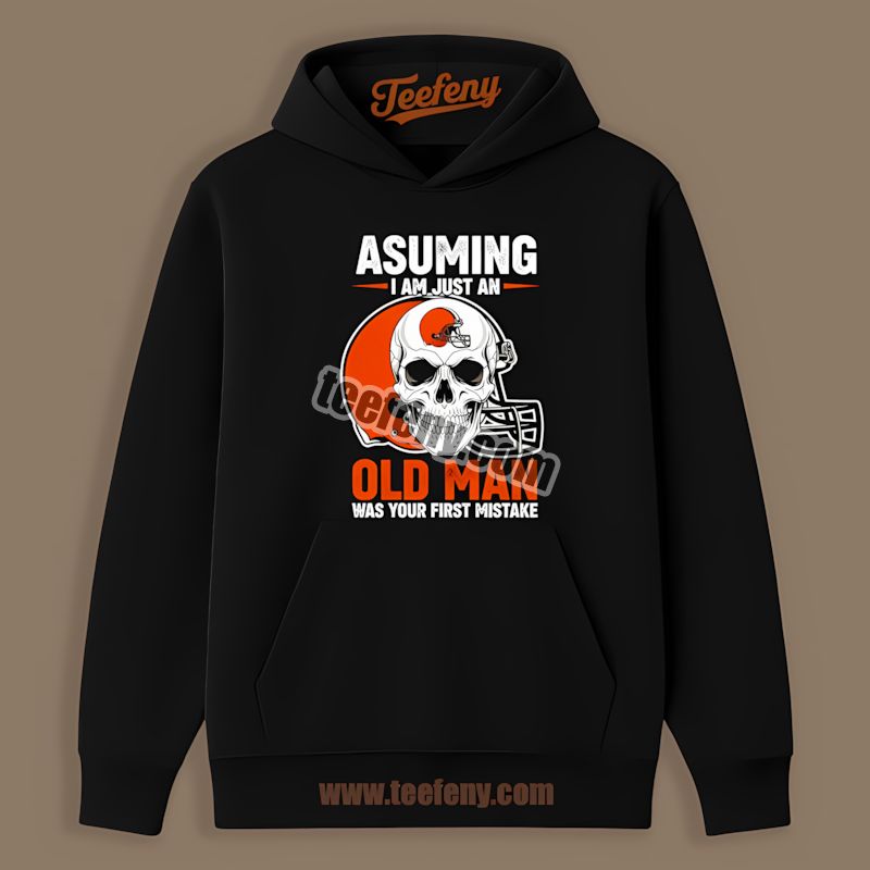 Cleveland Browns Skull Just An Old Man Vintage Hoodie Cleveland Browns Skull Just An Old Man Vintage Hoodie
