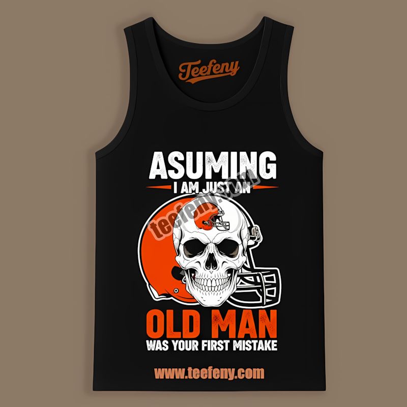 Cleveland Browns Skull Just An Old Man Vintage Tanktop Cleveland Browns Skull Just An Old Man Vintage Tanktop