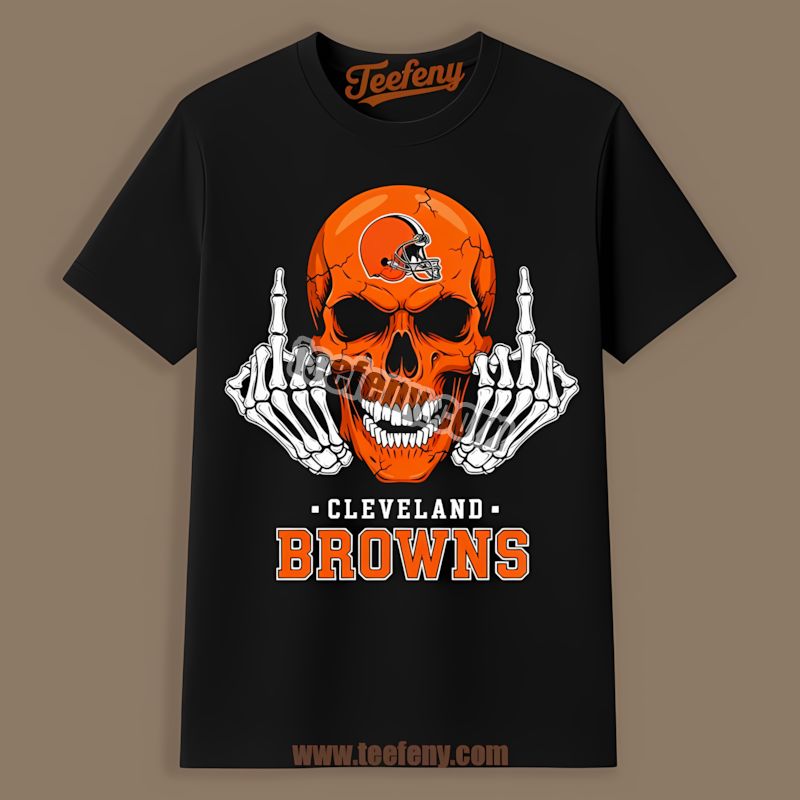 Cleveland Browns Skull Middle Finger Vintage Shirt