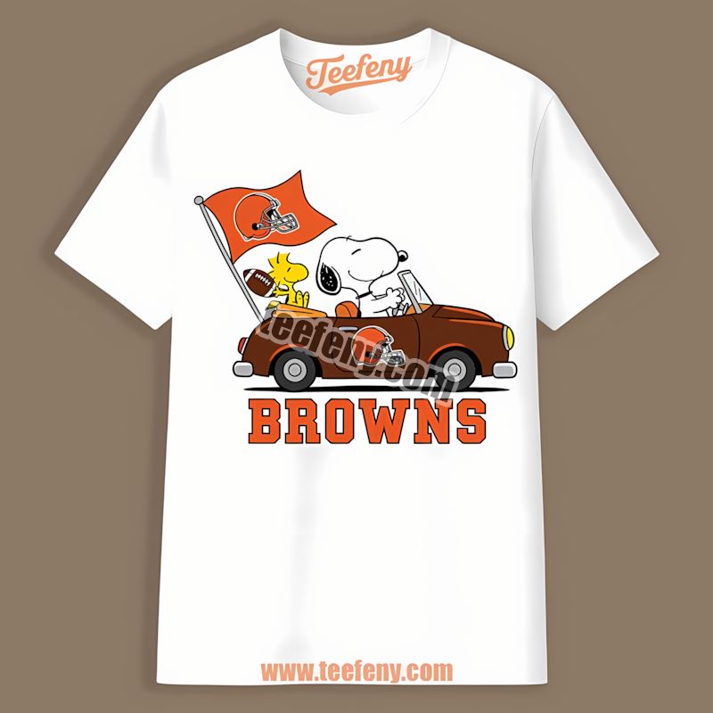Cleveland Browns Snoopy Driving Car Trendy Shirt