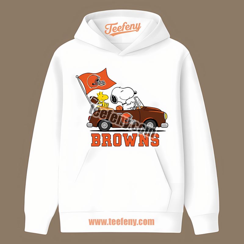 Cleveland Browns Snoopy Driving Car Trendy Hoodie Cleveland Browns Snoopy Driving Car Trendy Hoodie