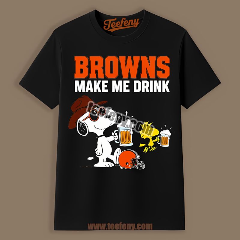 Cleveland Browns Snoopy Make Me Drink Fan Retro Shirt
