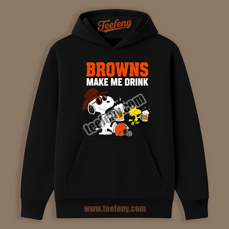 Cleveland Browns Snoopy Make Me Drink Fan Retro Hoodie Cleveland Browns Snoopy Make Me Drink Fan Retro Hoodie