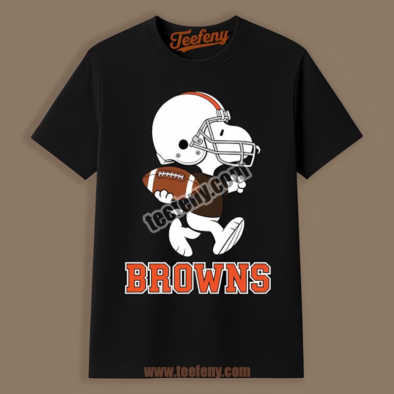 Cleveland Browns Snoopy Running Football Trendy Shirt