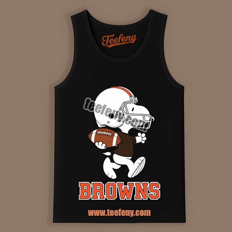 Cleveland Browns Snoopy Running Football Trendy Tanktop Cleveland Browns Snoopy Running Football Trendy Tanktop