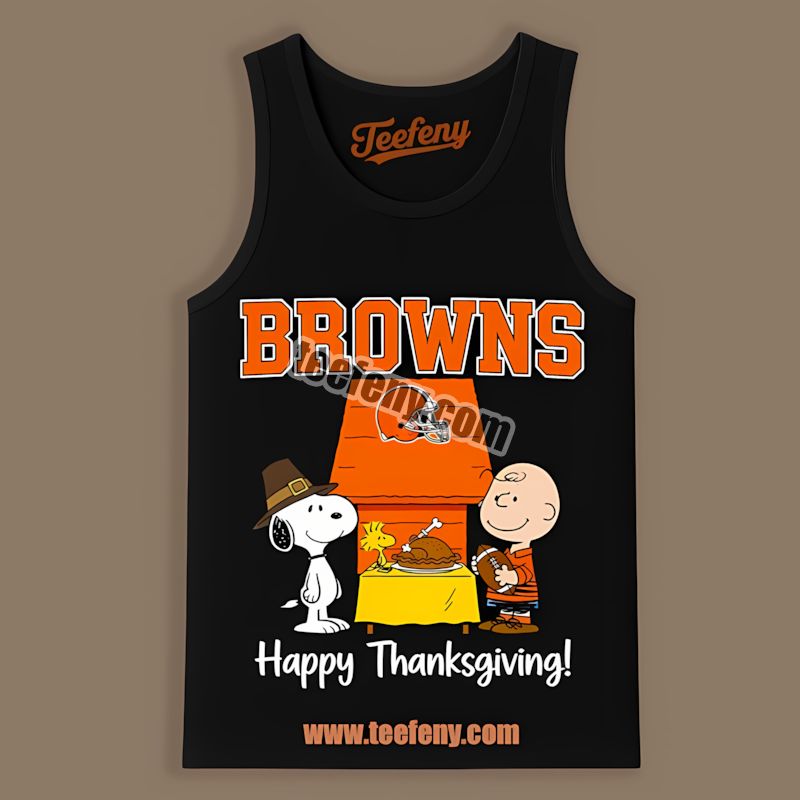 Cleveland Browns Snoopy Thanksgiving Graphic Holiday Tanktop Cleveland Browns Snoopy Thanksgiving Graphic Holiday Tanktop