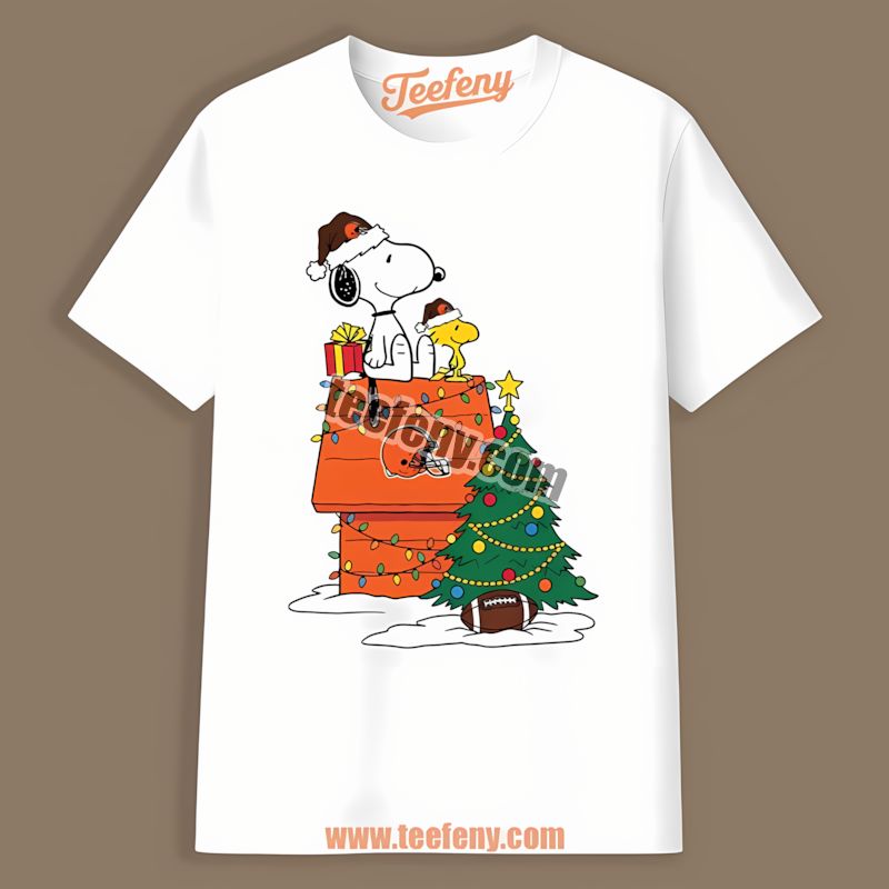 Cleveland Browns Snoopy Woodstock Christmas Retro Shirt