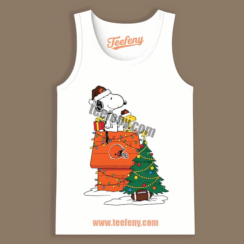 Cleveland Browns Snoopy Woodstock Christmas Retro Tanktop Cleveland Browns Snoopy Woodstock Christmas Retro Tanktop