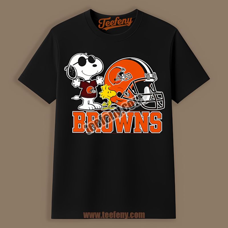 Cleveland Browns Snoopy Woodstock Helmet Adults Shirt