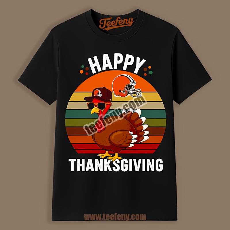 Cleveland Browns Thanksgiving Turkey Graphic Color Shirt