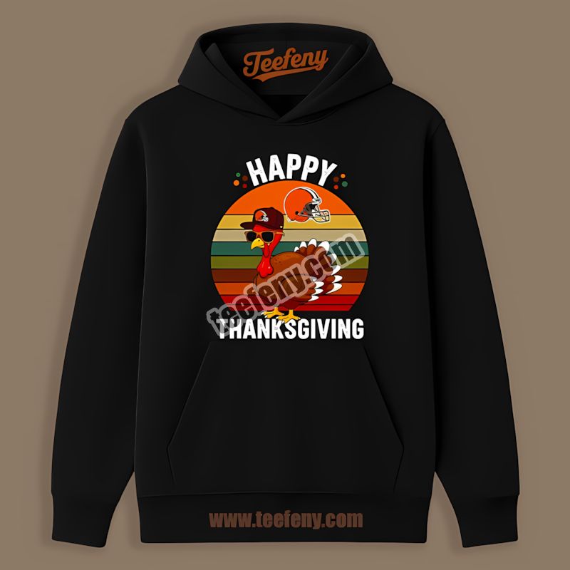 Cleveland Browns Thanksgiving Turkey Graphic Color Hoodie Cleveland Browns Thanksgiving Turkey Graphic Color Hoodie