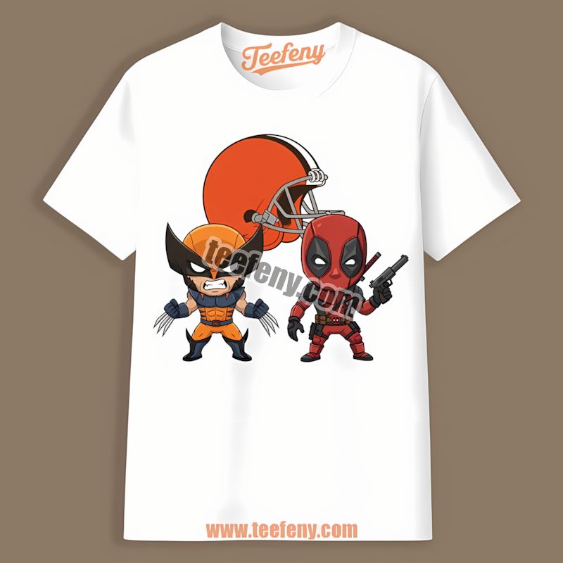 Cleveland Browns Wolverine Deadpool Heroes Color Shirt