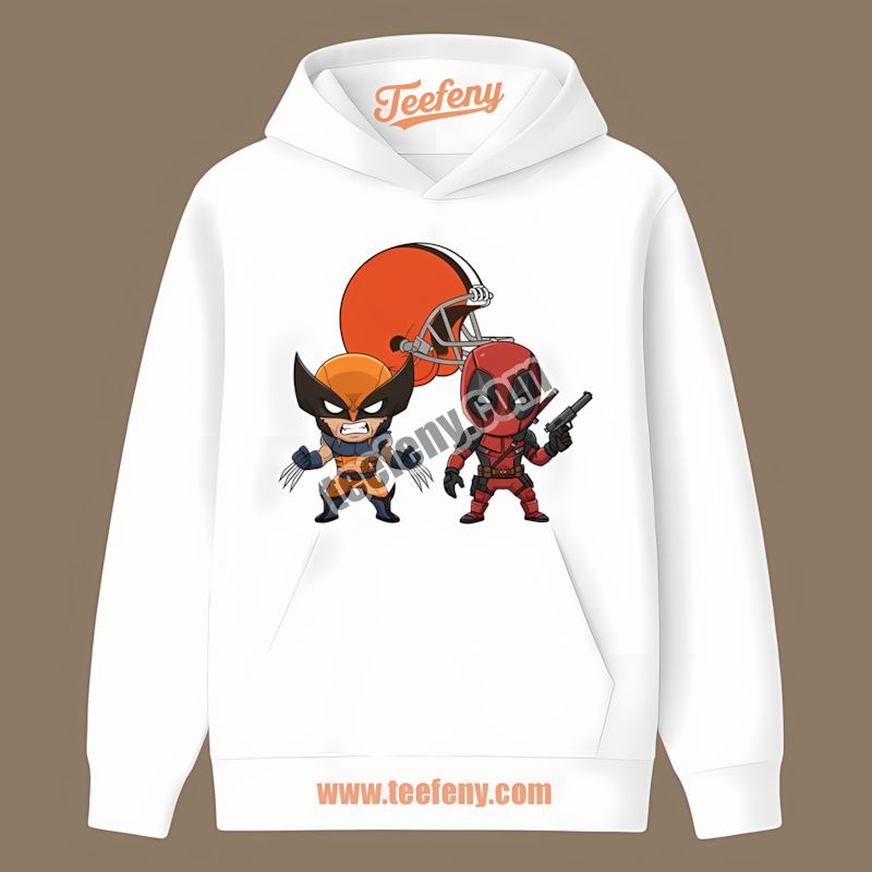 Cleveland Browns Wolverine Deadpool Heroes Color Hoodie Cleveland Browns Wolverine Deadpool Heroes Color Hoodie