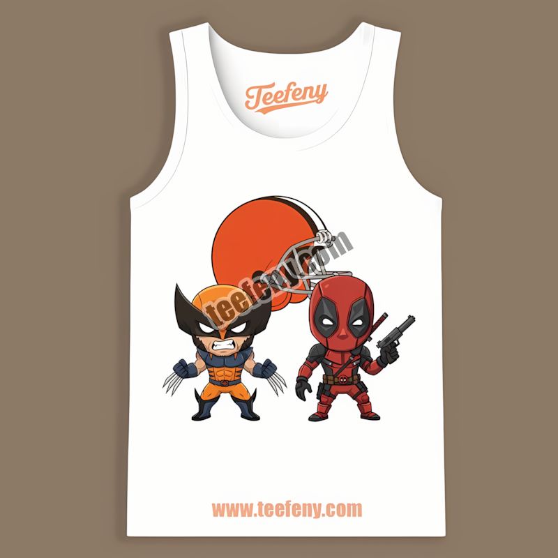 Cleveland Browns Wolverine Deadpool Heroes Color Tanktop Cleveland Browns Wolverine Deadpool Heroes Color Tanktop