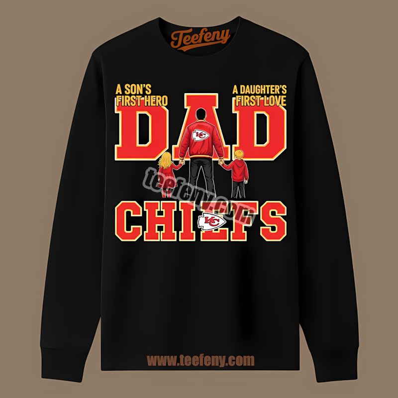 Dad Fathers Day Kansas City Chiefs Hero Long Sleeve Dad Fathers Day Kansas City Chiefs Hero Long Sleeve