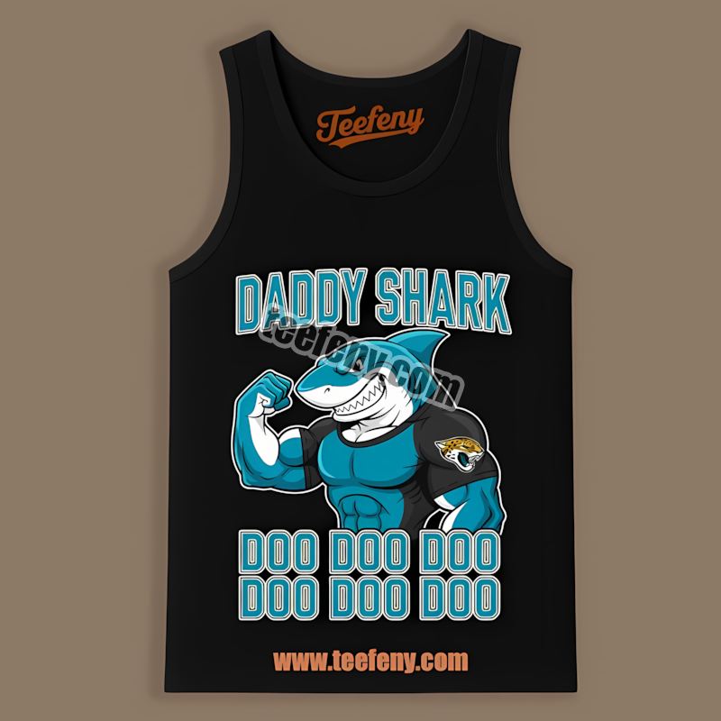 Daddy Shark Jacksonville Jaguars Trendy Tanktop Daddy Shark Jacksonville Jaguars Trendy Tanktop