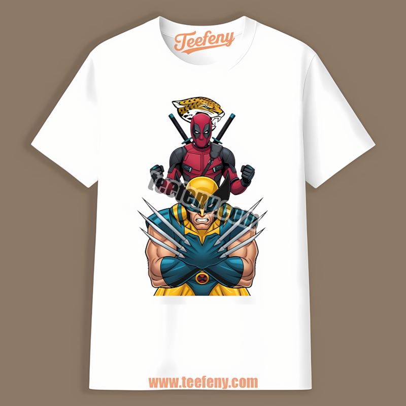 Deadpool Wolverine Crossover Jacksonville Jaguars Unisex Shirt