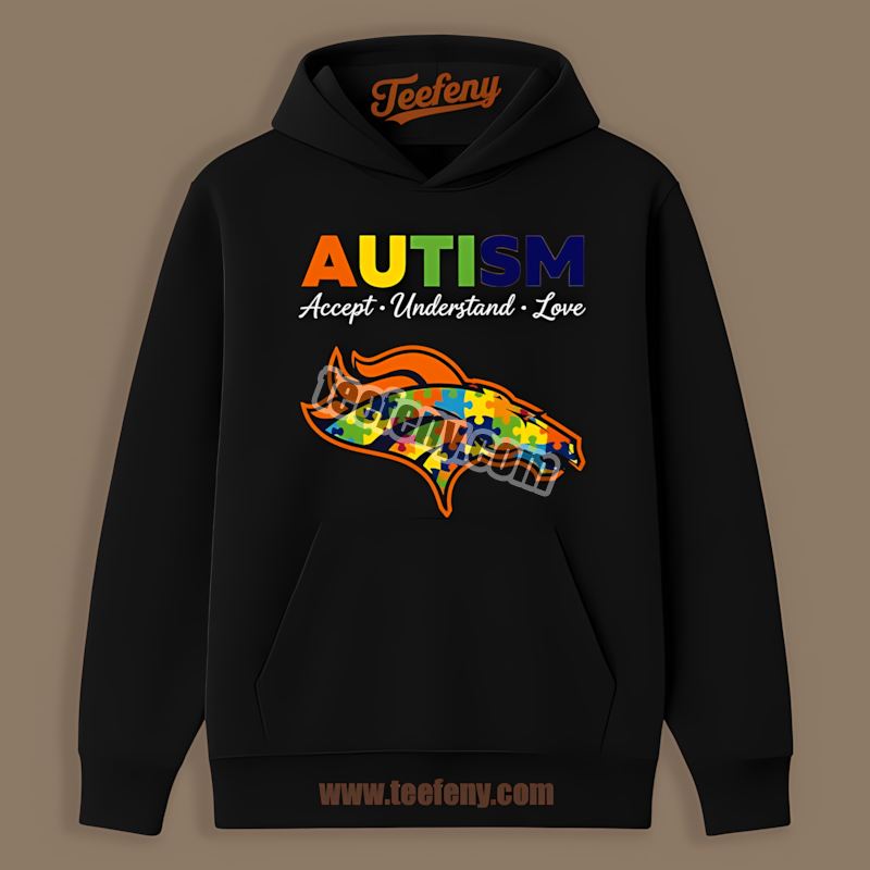 Denver Broncos Autism Awareness Love Cotton Hoodie Denver Broncos Autism Awareness Love Cotton Hoodie