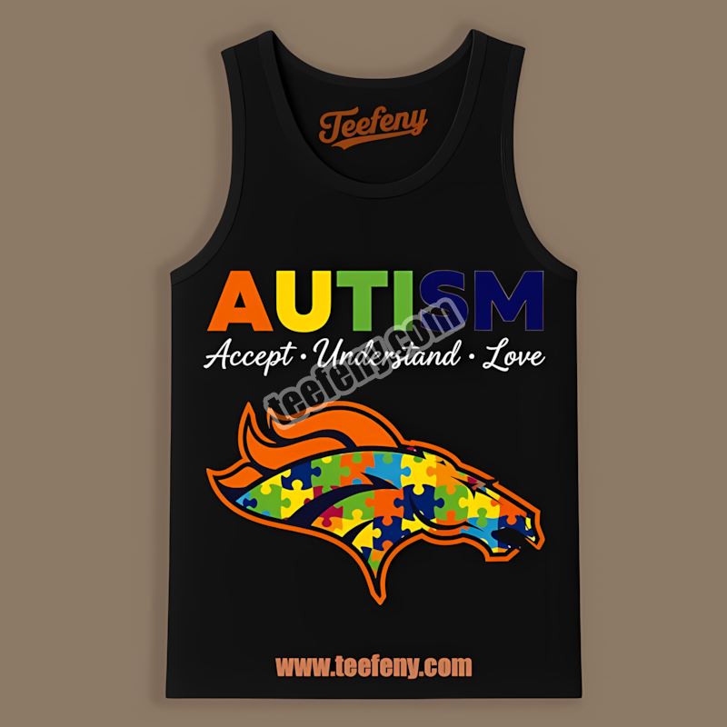 Denver Broncos Autism Awareness Love Cotton Tanktop Denver Broncos Autism Awareness Love Cotton Tanktop