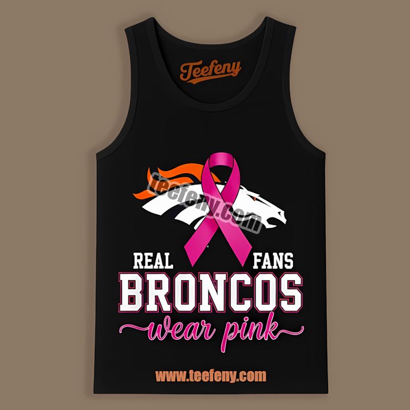 Denver Broncos Breast Cancer Fans Wear Pink Tanktop Denver Broncos Breast Cancer Fans Wear Pink Tanktop