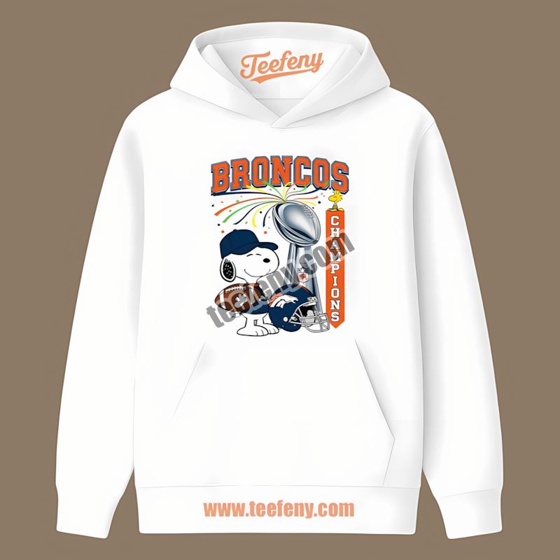 Denver Broncos Champions Snoopy Celebration Hoodie Denver Broncos Champions Snoopy Celebration Hoodie