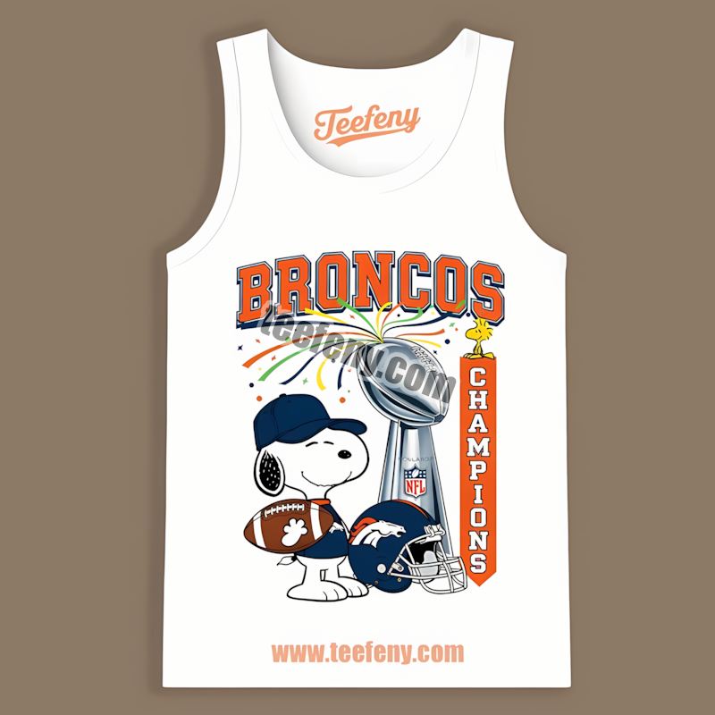 Denver Broncos Champions Snoopy Celebration Tanktop Denver Broncos Champions Snoopy Celebration Tanktop