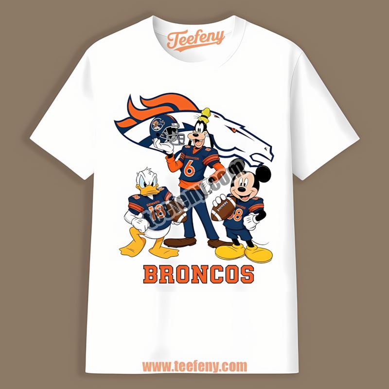 Denver Broncos Disney Mickey Donald Goofy Shirt