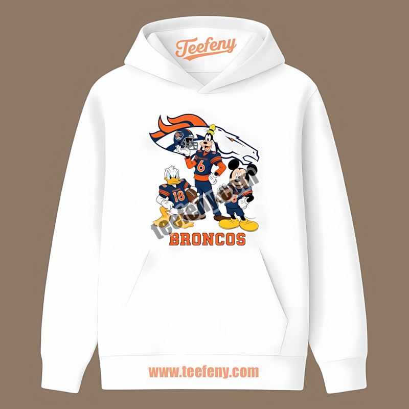 Denver Broncos Disney Mickey Donald Goofy Hoodie Denver Broncos Disney Mickey Donald Goofy Hoodie