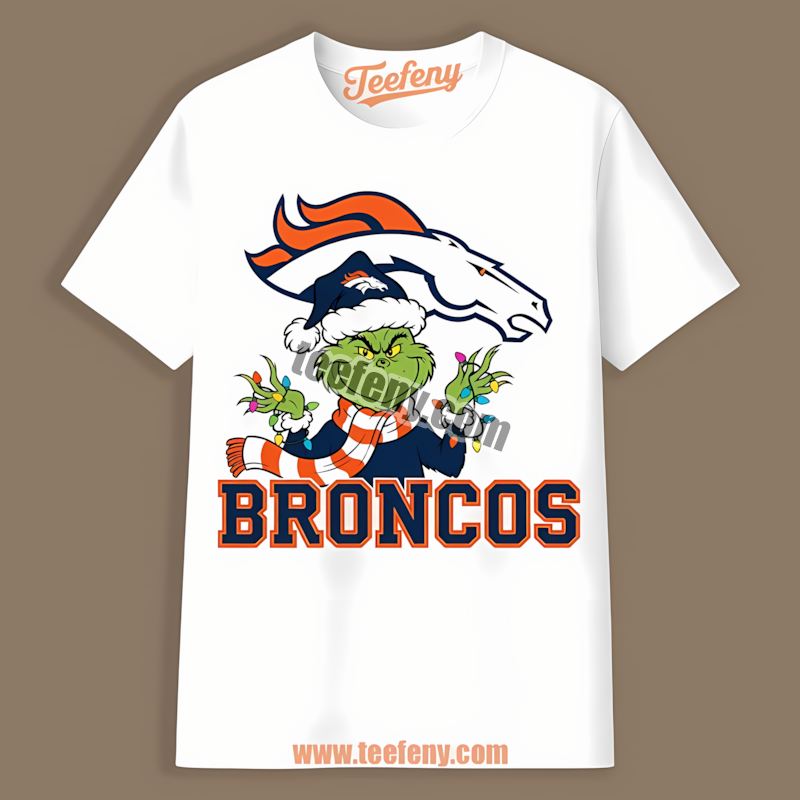 Denver Broncos Grinch Christmas Adults Shirt