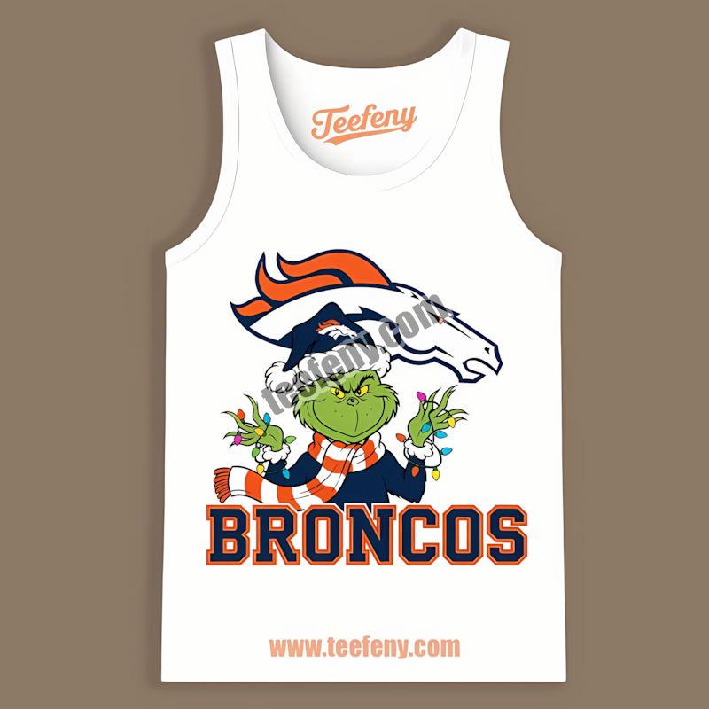 Denver Broncos Grinch Christmas Adults Tanktop Denver Broncos Grinch Christmas Adults Tanktop