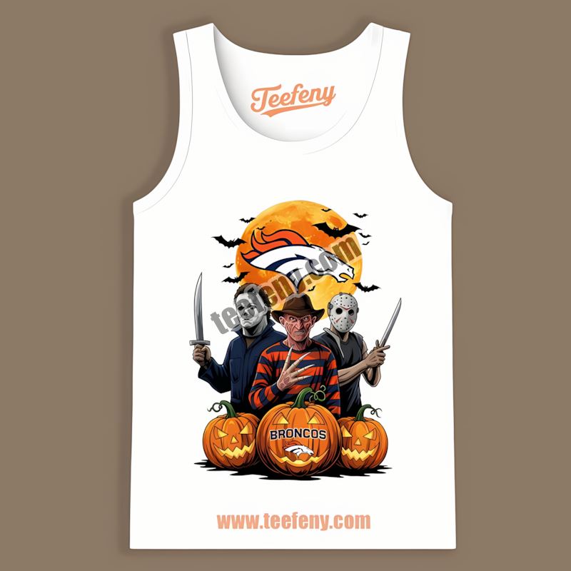 Denver Broncos Halloween Jason Freddy Krueger Tanktop Denver Broncos Halloween Jason Freddy Krueger Tanktop