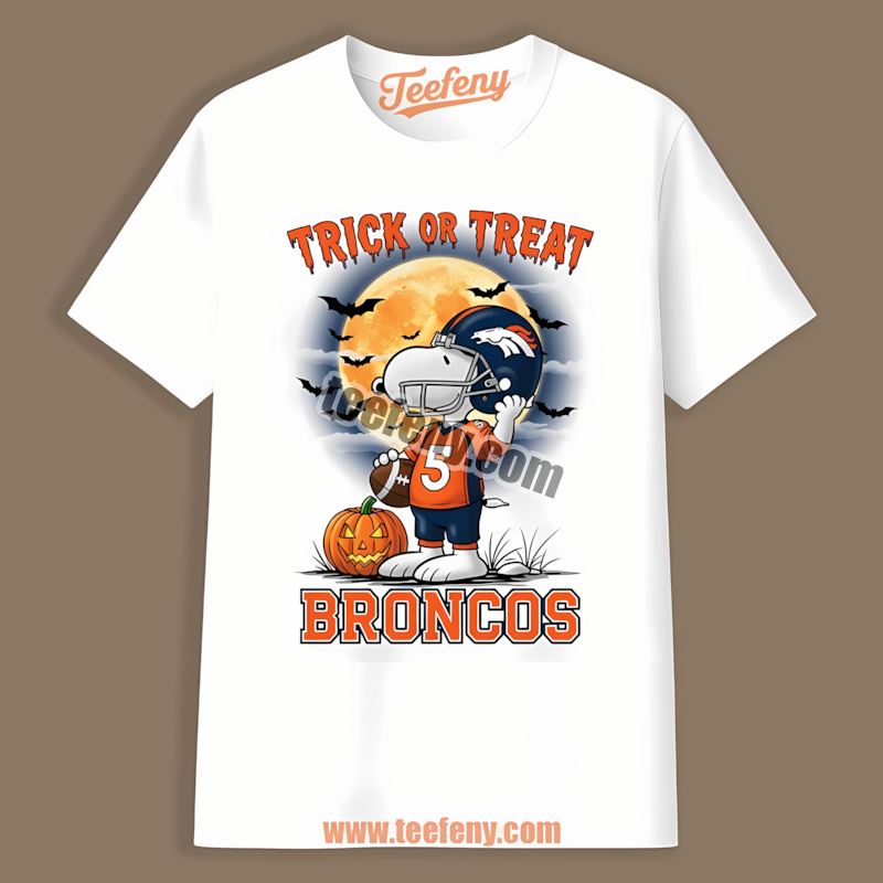 Denver Broncos Halloween Snoopy Trick Or Treat Shirt
