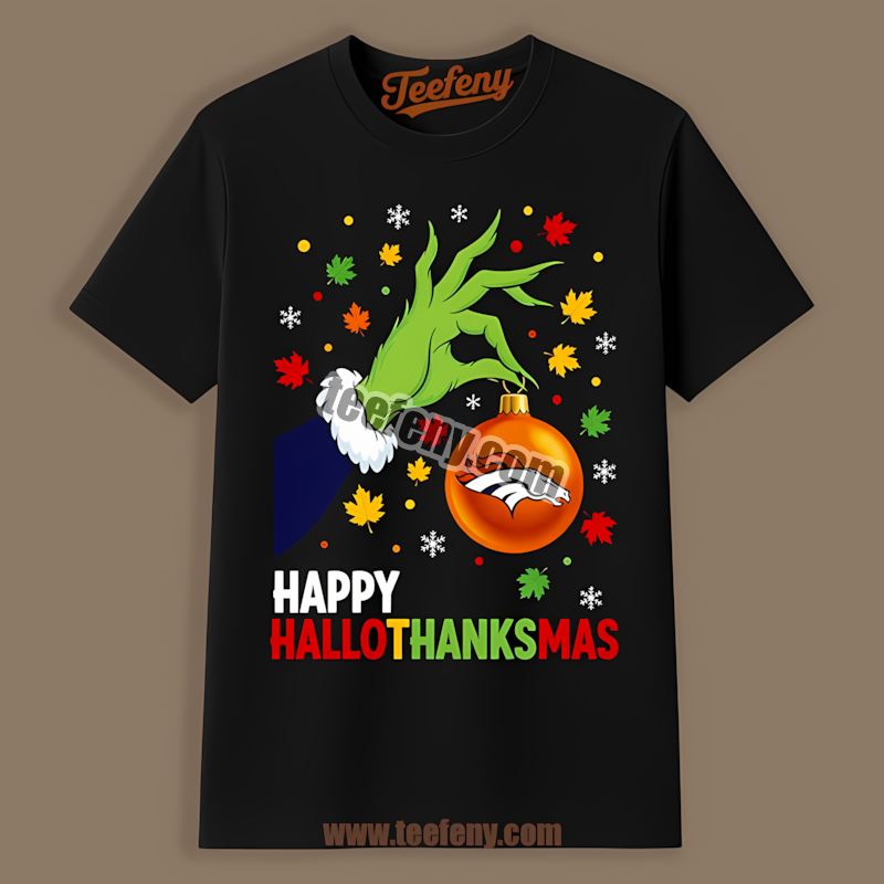 Denver Broncos Happy Hallothanksmas Adults Shirt