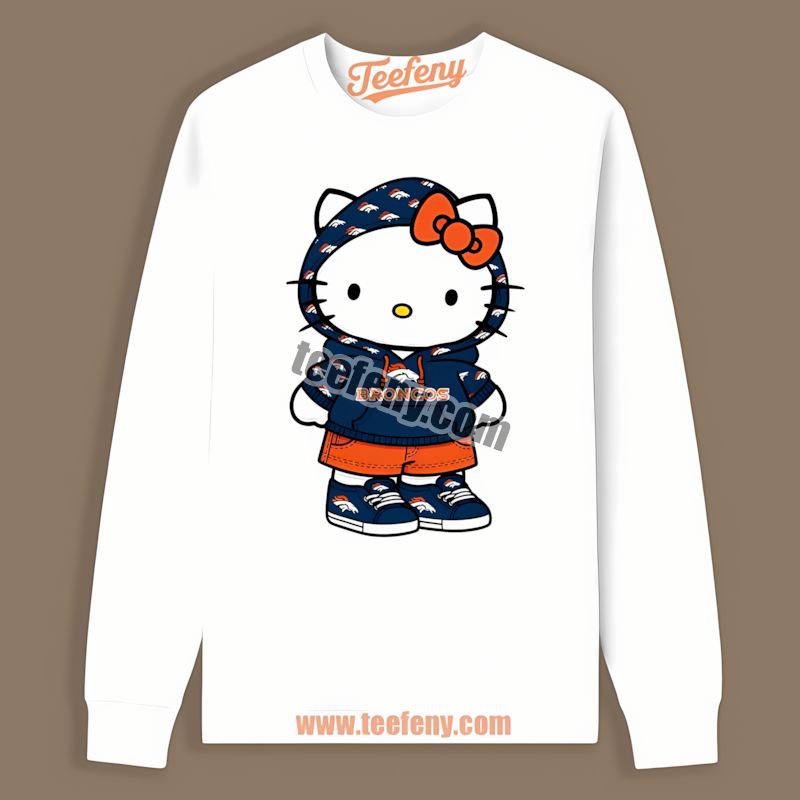 Denver Broncos Hello Kitty Retro Long Sleeve Denver Broncos Hello Kitty Retro Long Sleeve