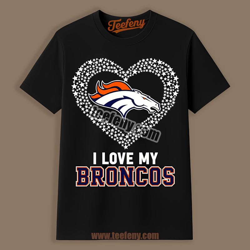 Denver Broncos I Love My Broncos Heart Shirt