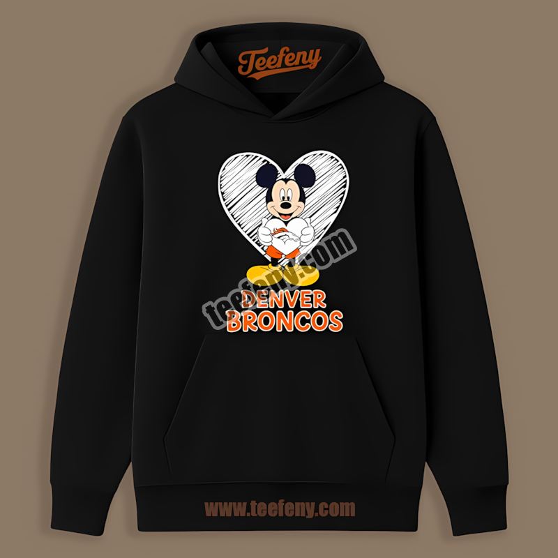 Denver Broncos Mickey Heart Sports Hoodie Denver Broncos Mickey Heart Sports Hoodie
