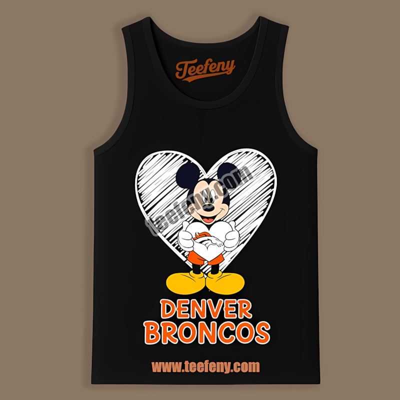 Denver Broncos Mickey Heart Sports Tanktop Denver Broncos Mickey Heart Sports Tanktop
