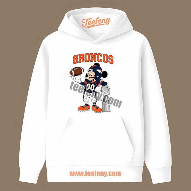 Denver Broncos Mickey Super Bowl Football Hoodie Denver Broncos Mickey Super Bowl Football Hoodie