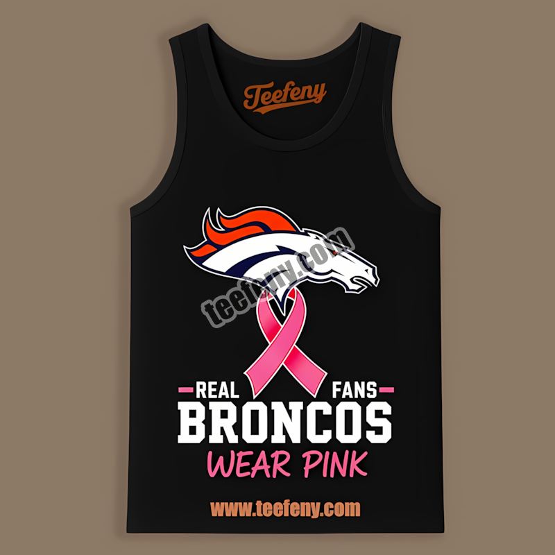Denver Broncos Real Fans Wear Pink Vintage Tanktop Denver Broncos Real Fans Wear Pink Vintage Tanktop