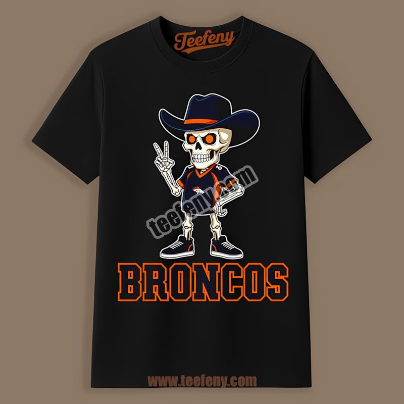 Denver Broncos Skeleton Cowboy Color Shirt