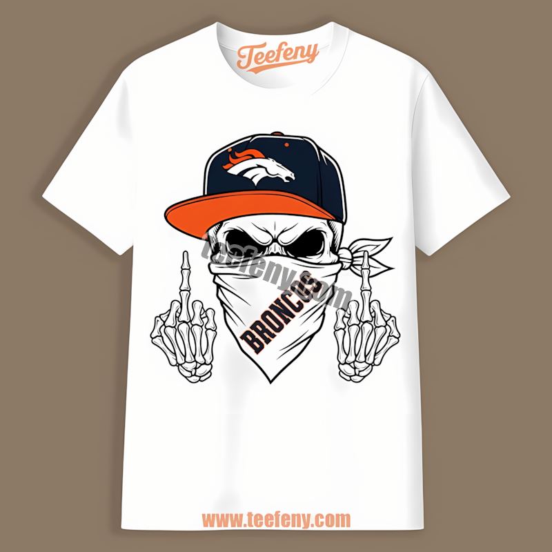 Denver Broncos Skull Bandana Trendy Shirt