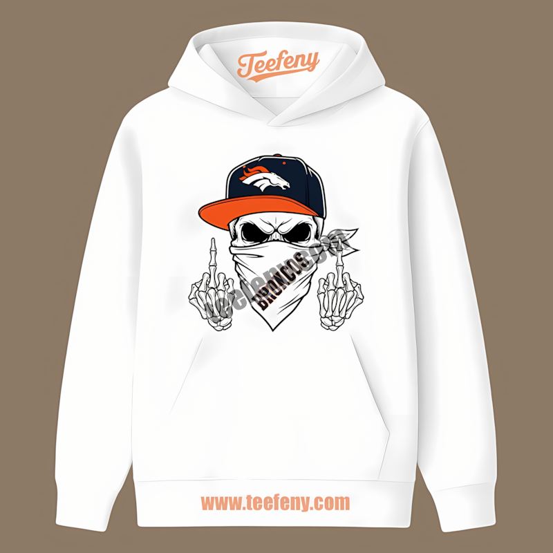 Denver Broncos Skull Bandana Trendy Hoodie Denver Broncos Skull Bandana Trendy Hoodie