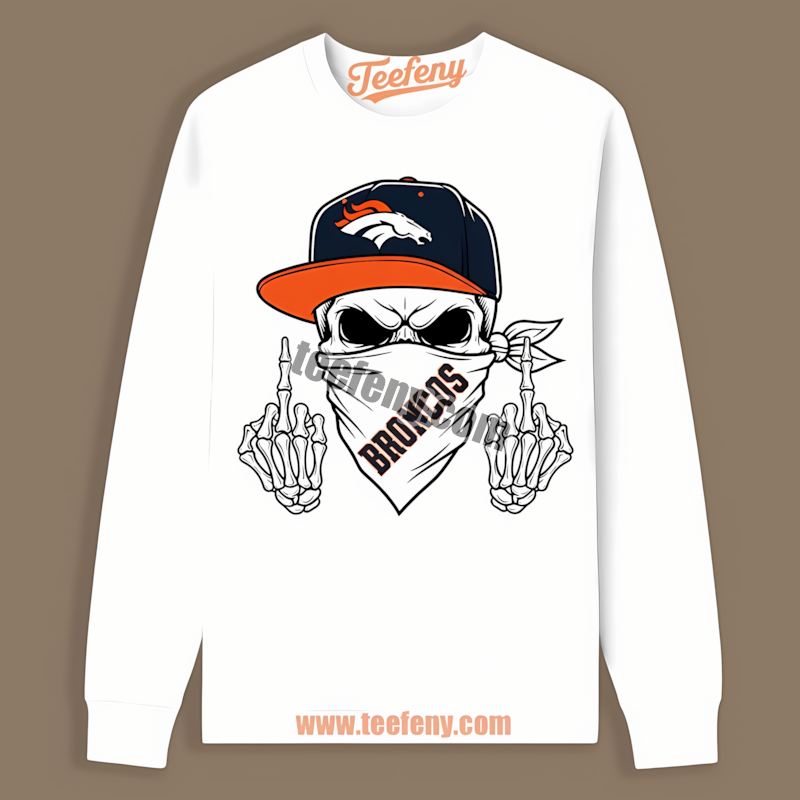 Denver Broncos Skull Bandana Trendy Long Sleeve Denver Broncos Skull Bandana Trendy Long Sleeve