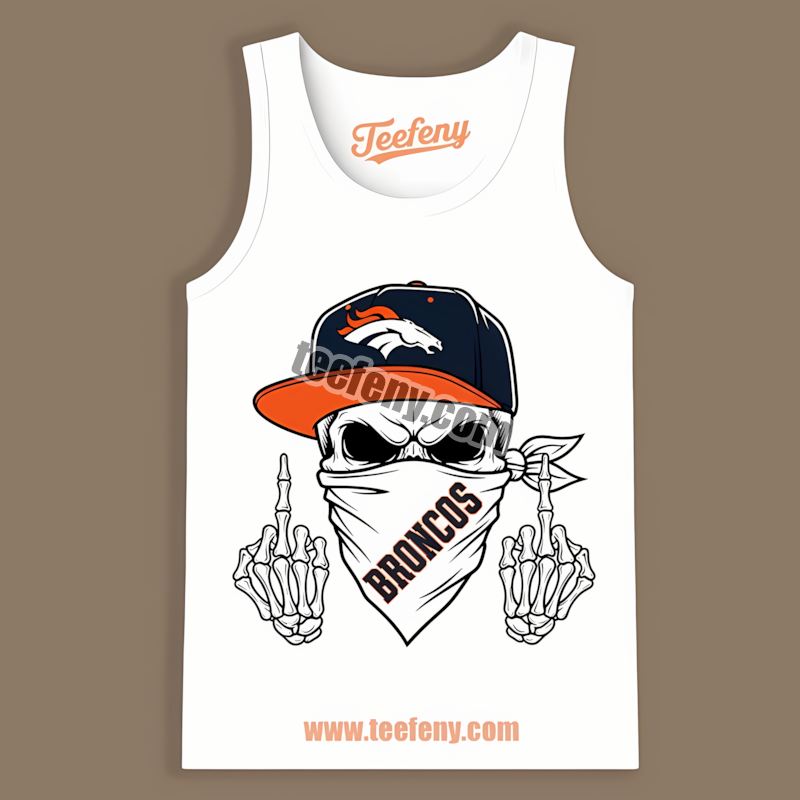 Denver Broncos Skull Bandana Trendy Tanktop Denver Broncos Skull Bandana Trendy Tanktop