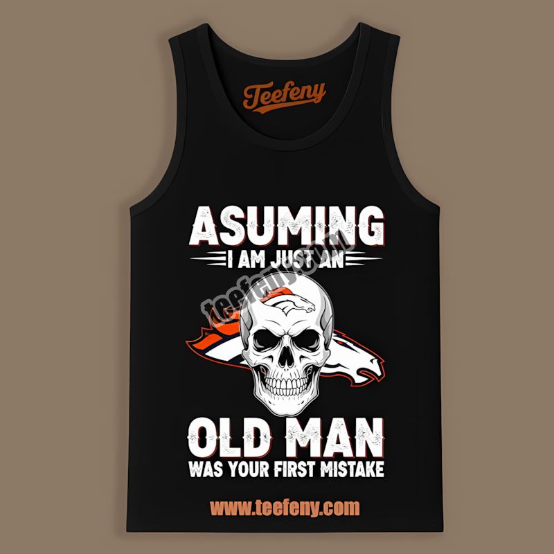 Denver Broncos Skull Old Man Graphic Tanktop Denver Broncos Skull Old Man Graphic Tanktop