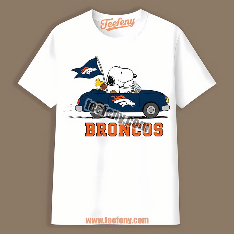 Denver Broncos Snoopy Driving Car Regular Shirt